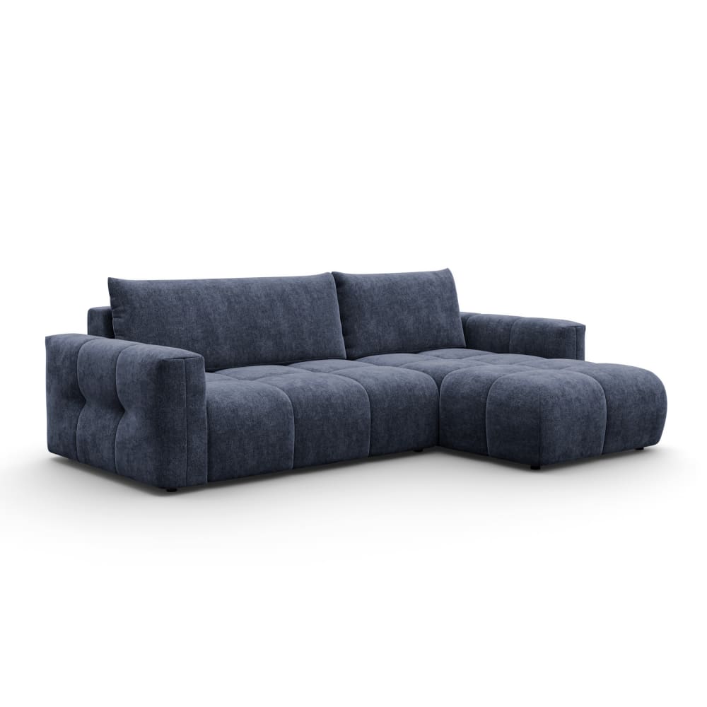 Canapé d'angle 4 places droit, tissu bleu marine Canapé d'angle 4 places droit, tissu bleu marine