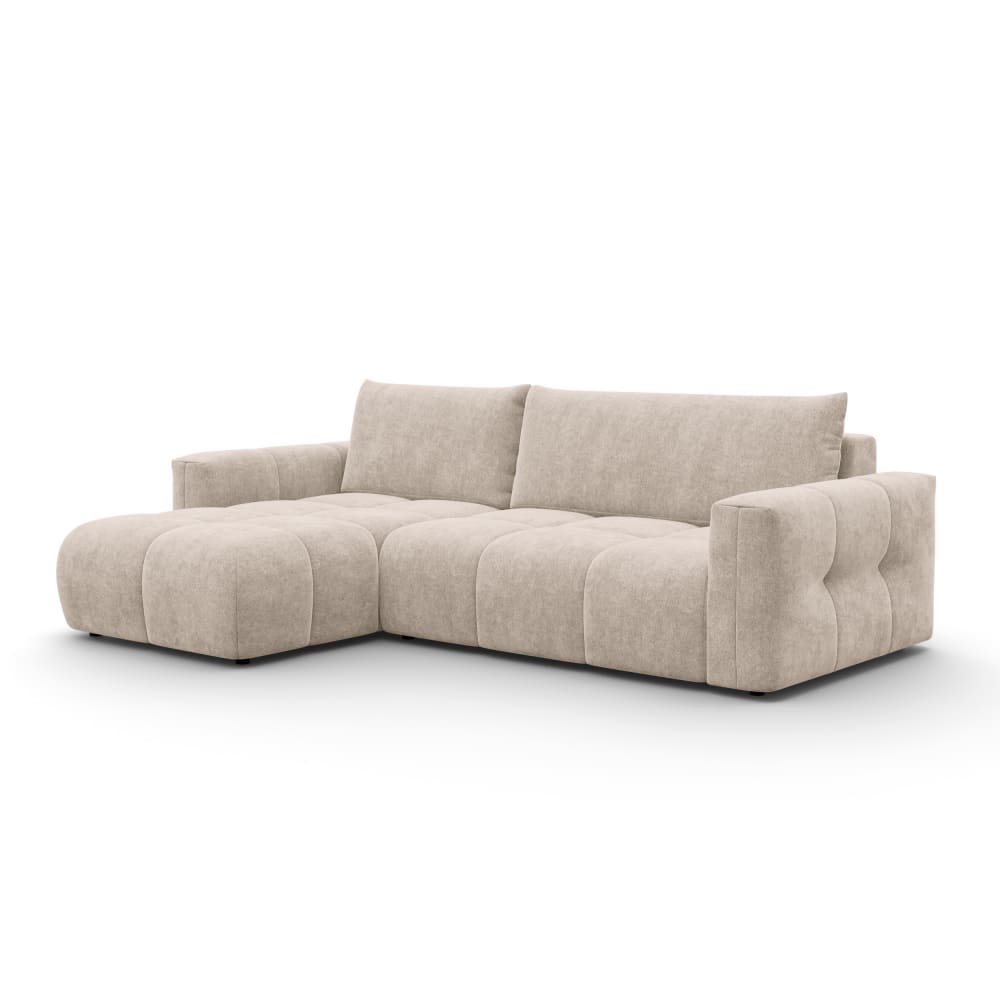 Canapé d'angle 4 places gauche, tissu beige Canapé d'angle 4 places gauche, tissu beige