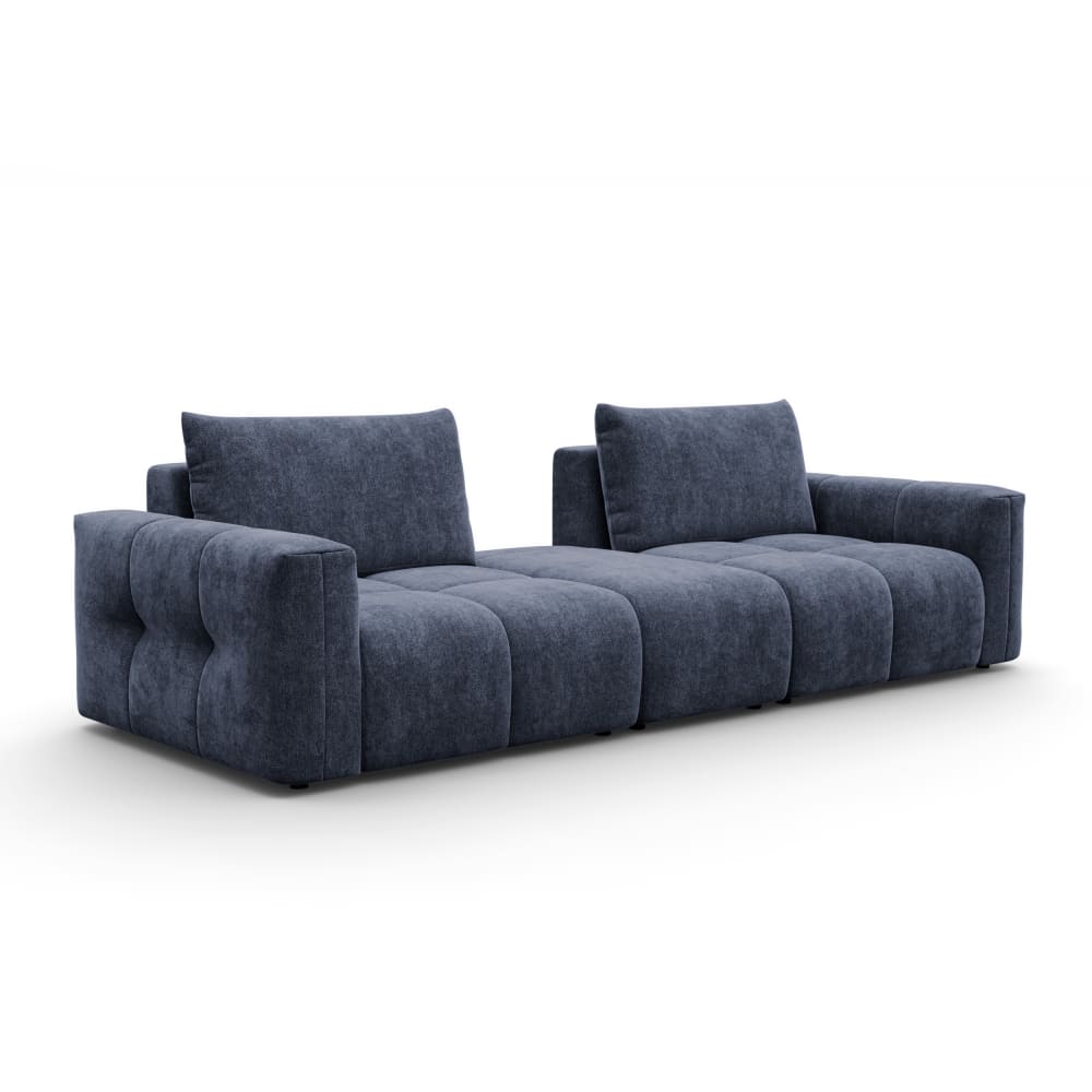 Canapé 4 places avec pouf, tissu bleu marine Canapé 4 places avec pouf, tissu bleu marine