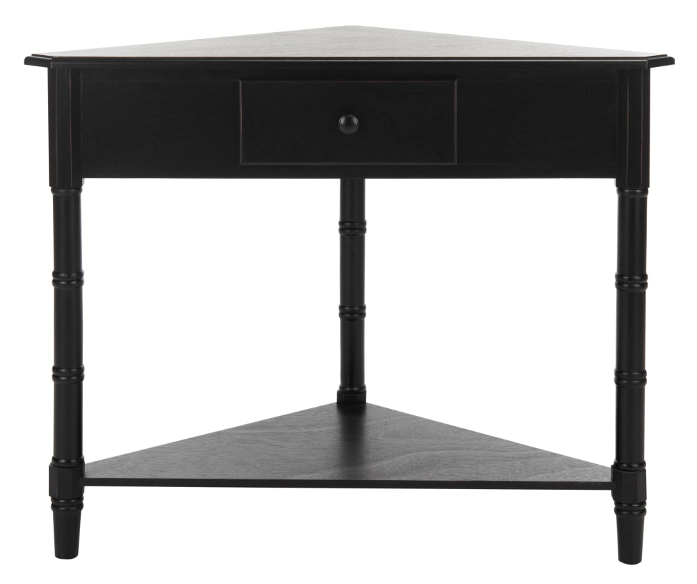 Table d'appoint en bois massif, noir Table d'appoint en bois massif, noir
