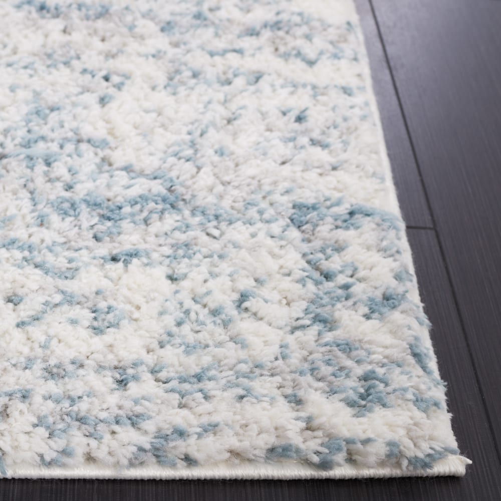 Tapis en polyester blanc/bleu, 91 x 152 cm — vue 4