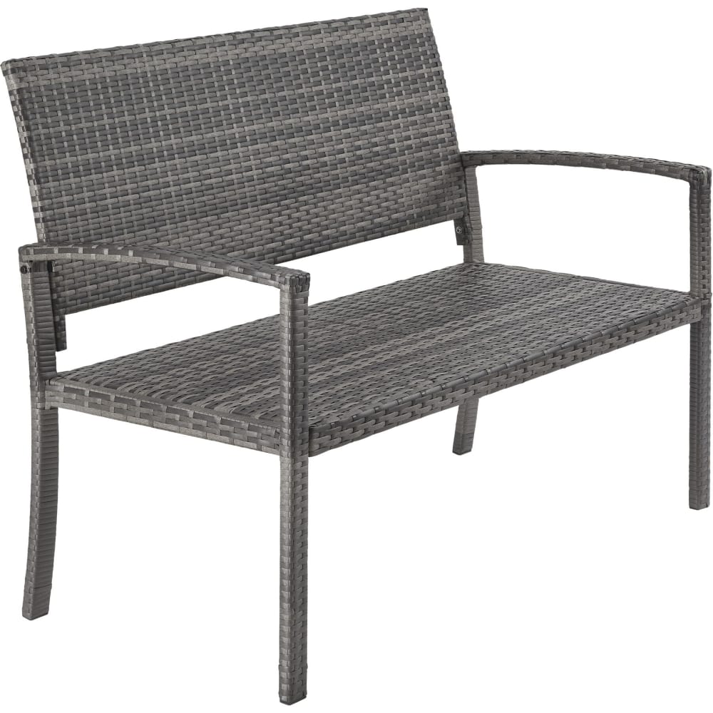 Banc de jardin, polyrotin, structure acier thermolaqué, gris Banc de jardin, polyrotin, structure acier thermolaqué, gris