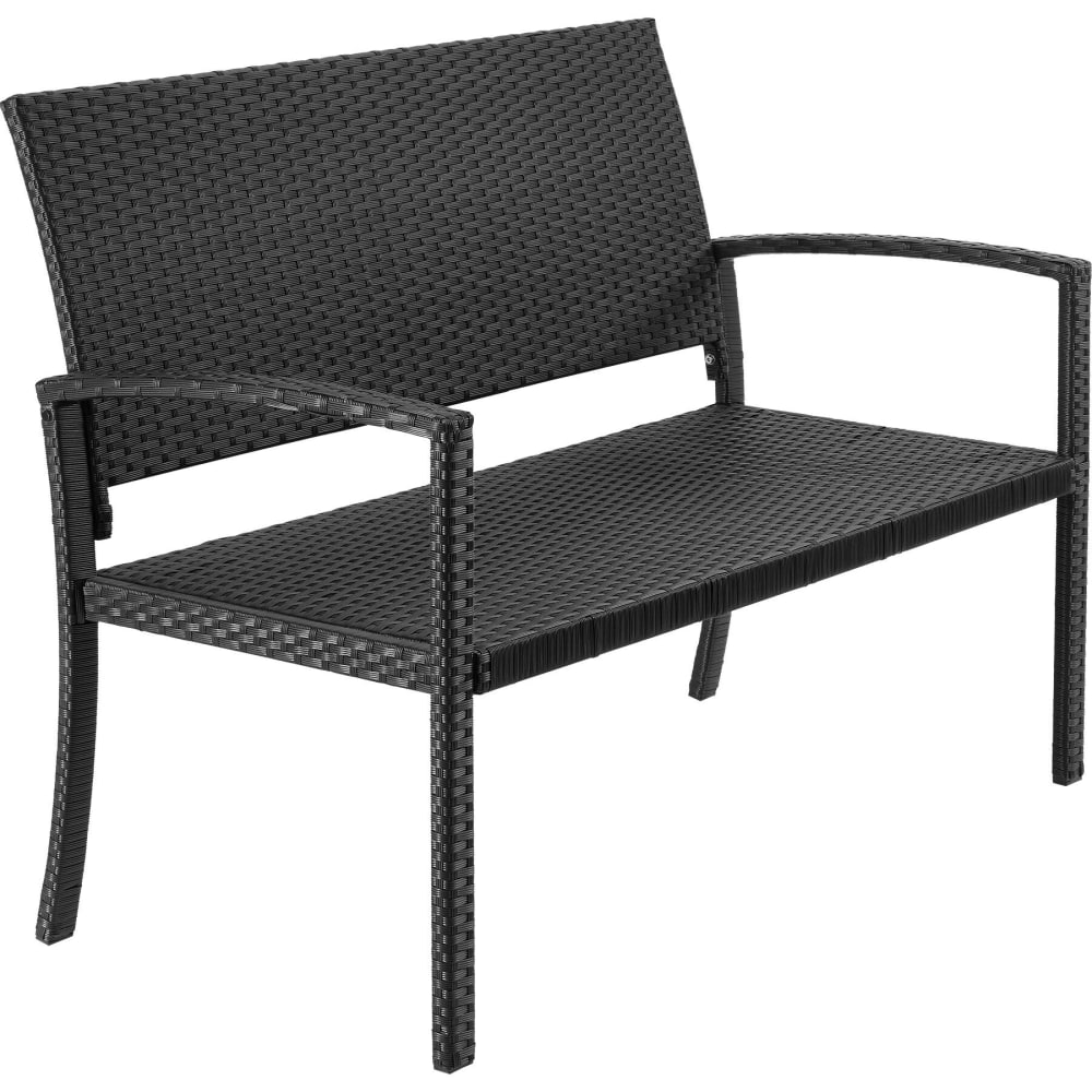 Banc de jardin, 2 places, résistant aux intempéries, extérieur, noir Banc de jardin, 2 places, résistant aux intempéries, extérieur, noir