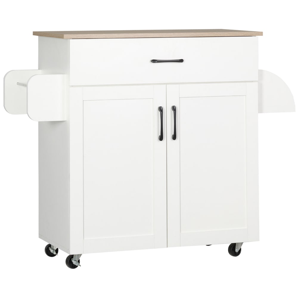 Dessert îlot de cuisine multi-rangements mdf blanc Dessert îlot de cuisine multi-rangements mdf blanc
