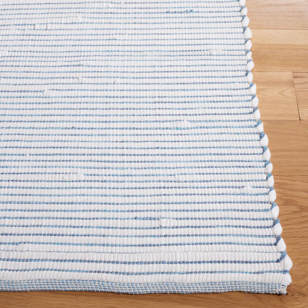 Tapis côtier en coton bleu/blanc, 152 x 244 cm — vue 4