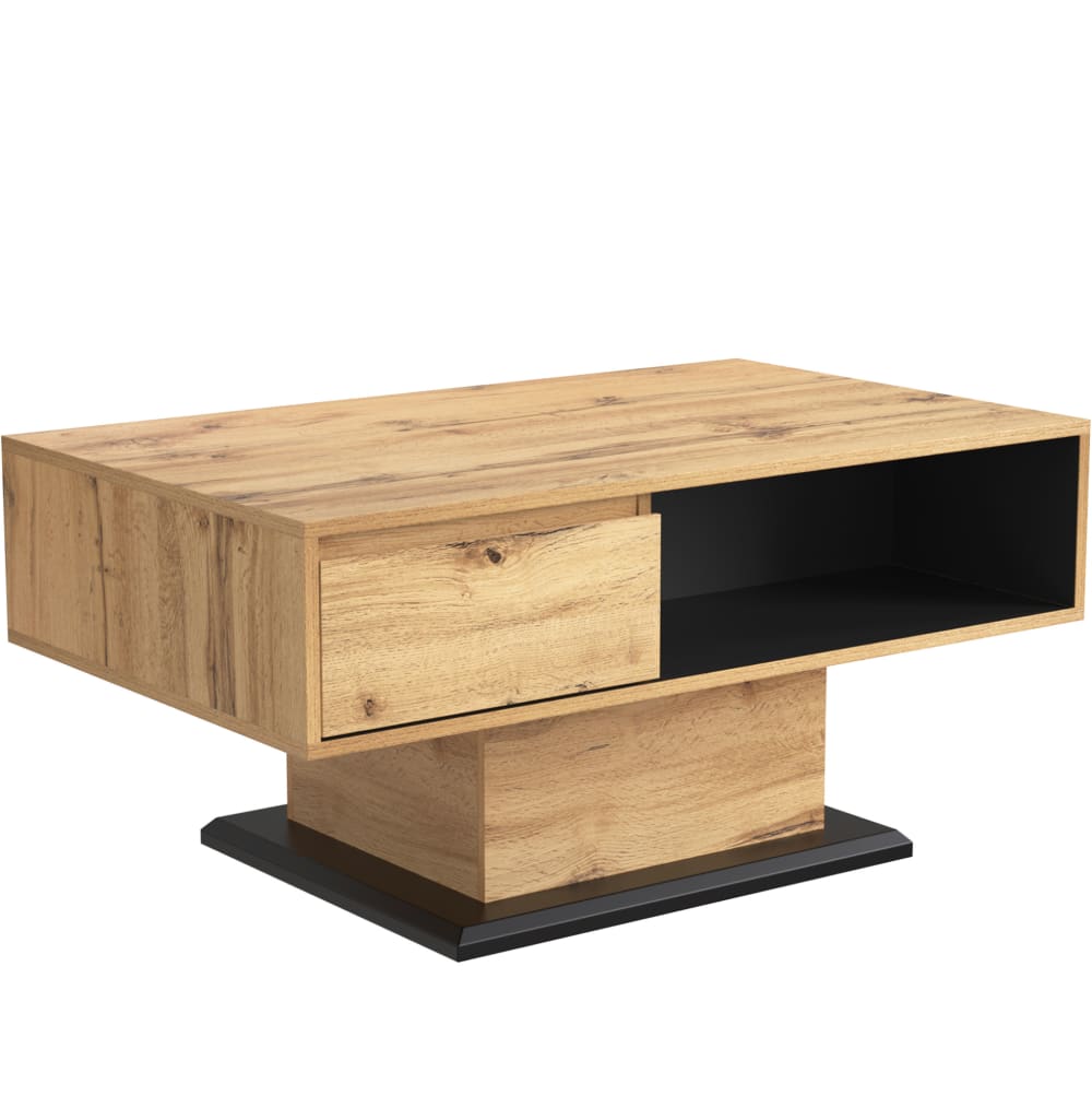 Table basse en panneau de particules effet chêne naturel
