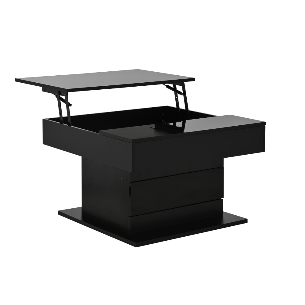 Table basse relevable en panneau de particules noire