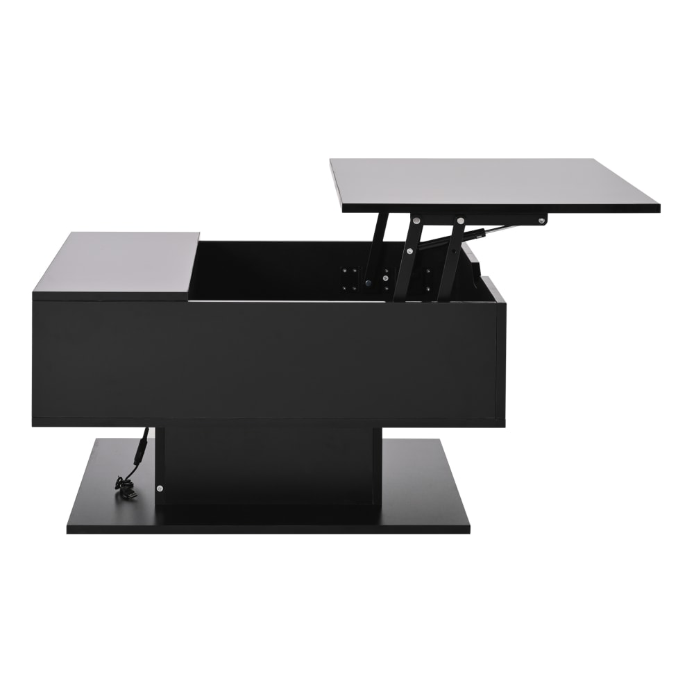 Table basse relevable en panneau de particules noir