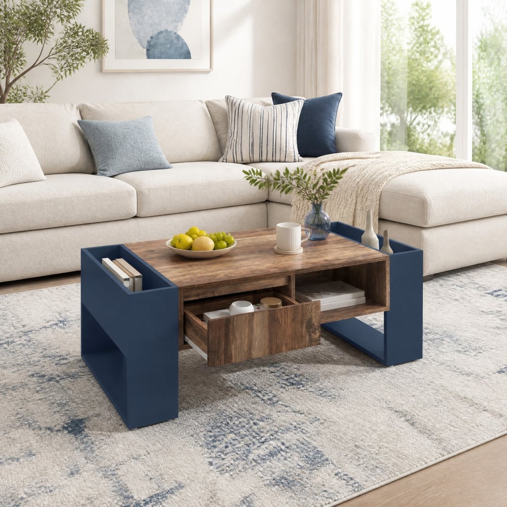 Couchtisch aus Spanplatte schwarz und grau - Maisons Du Monde