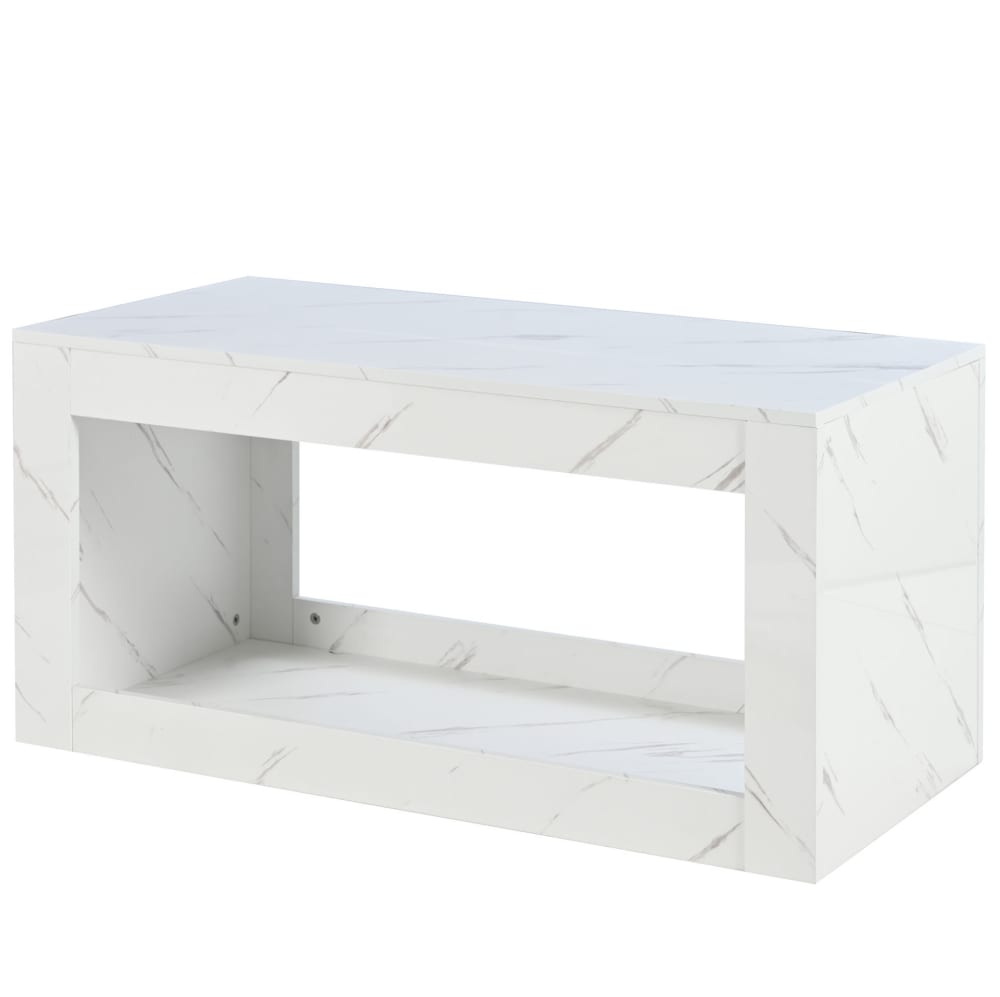 Table basse led en panneau de particules blanc