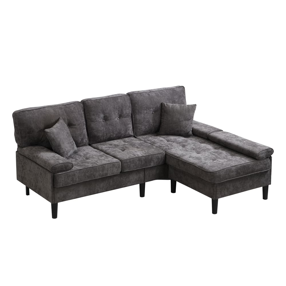 Canapé d'angle modulable en chenille gris antique