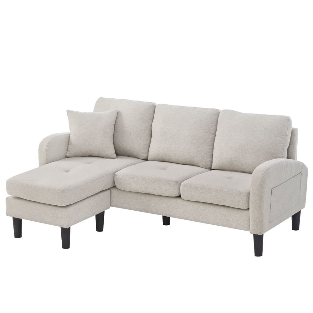Hauss Spole Ecksofa modular aus Stoff beige grau und weiß - Pes - Polyester
