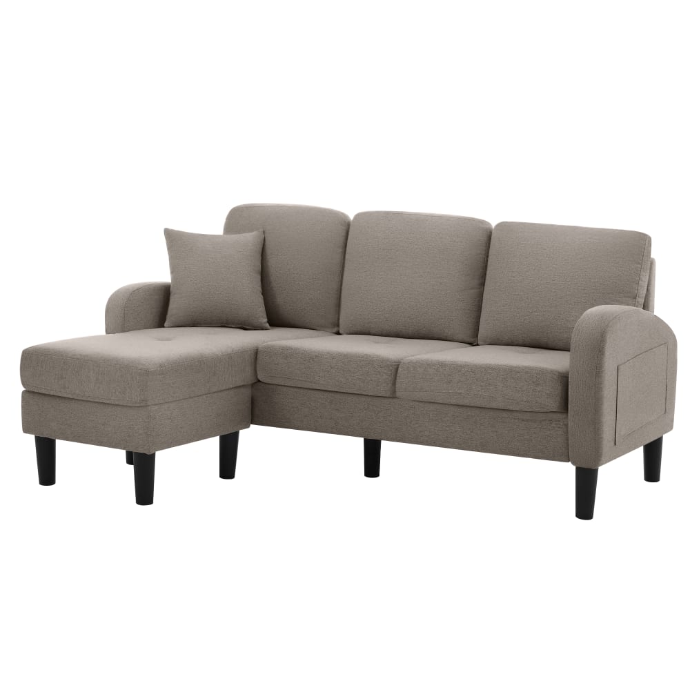 Canapé d’angle modulable en velours polyester antique dark grey
