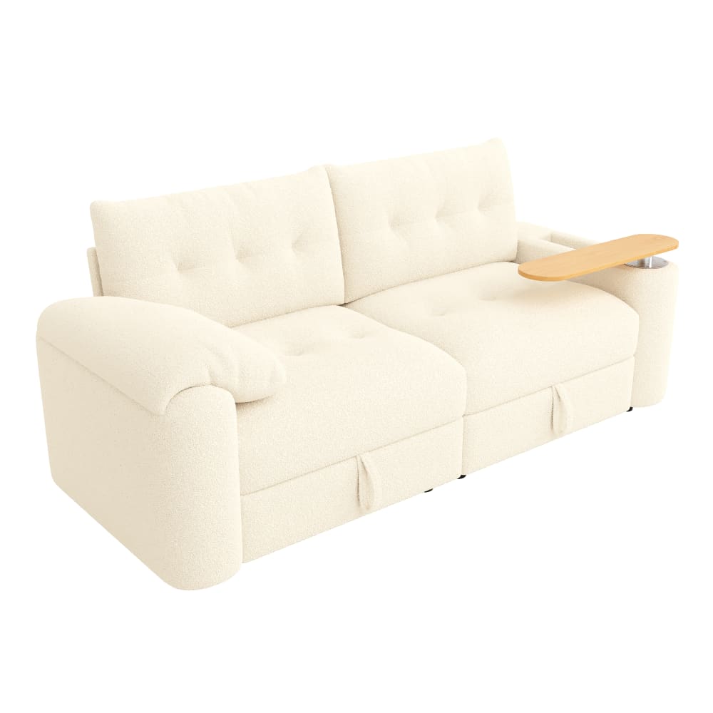 Canapé 3 places modulable en teddy beige