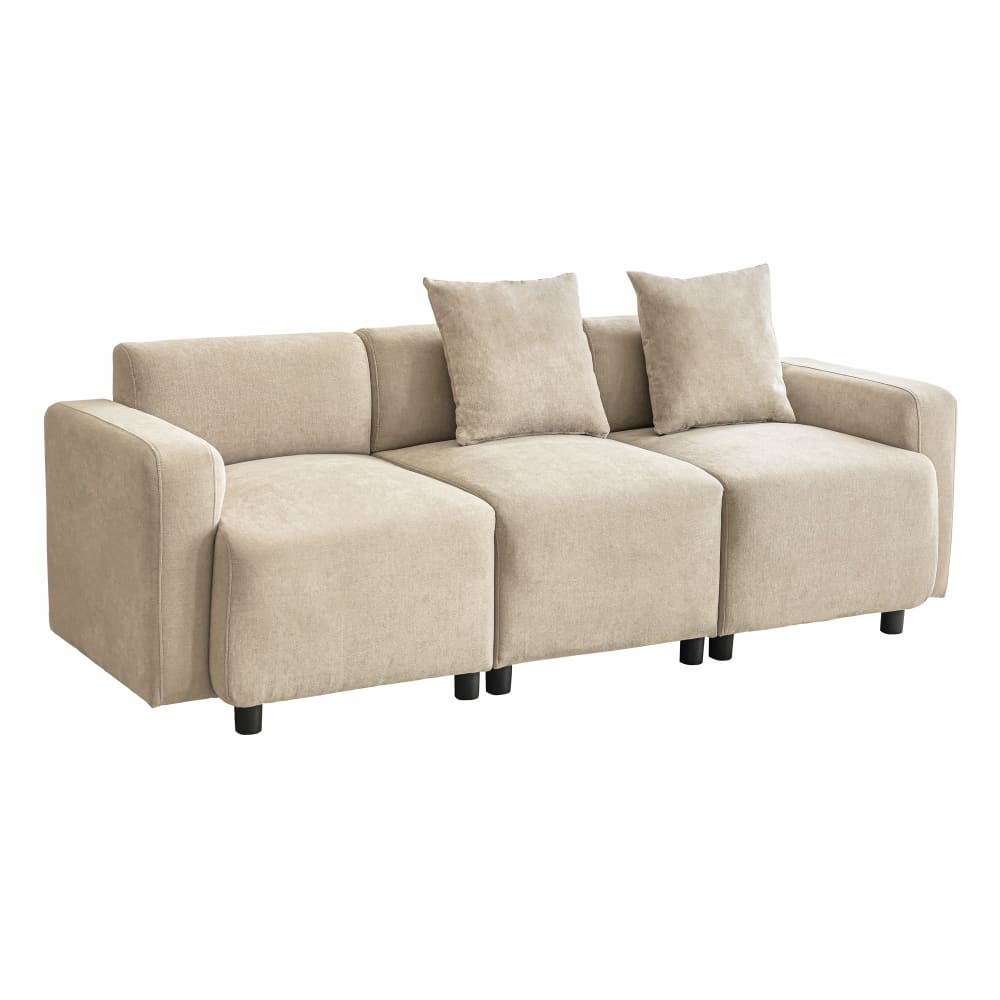 Canapé 3 places en chenille beige