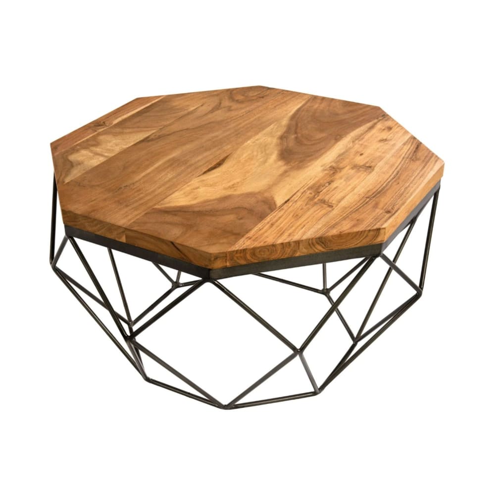 Table basse plateau en manguier structure en fer noir 70x39x70cm Table basse plateau en manguier structure en fer noir 70x39x70cm