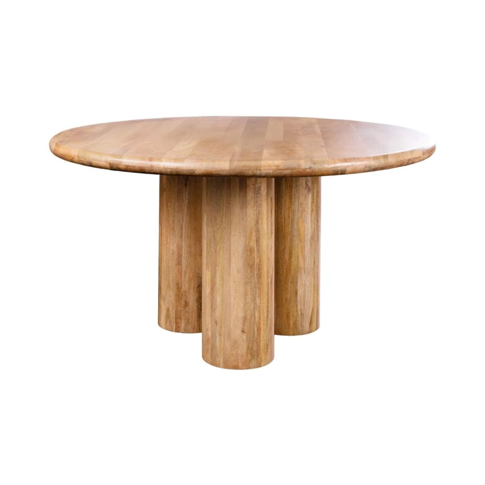 Table ronde en bois massif de manguier clair d140cm