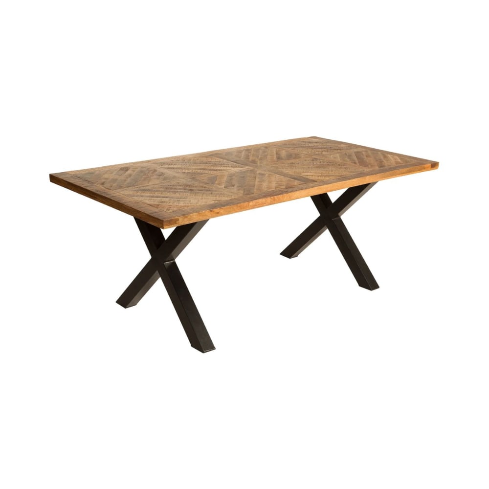 Table rectangulaire en bois de manguier et pieds en fer 160x90cm