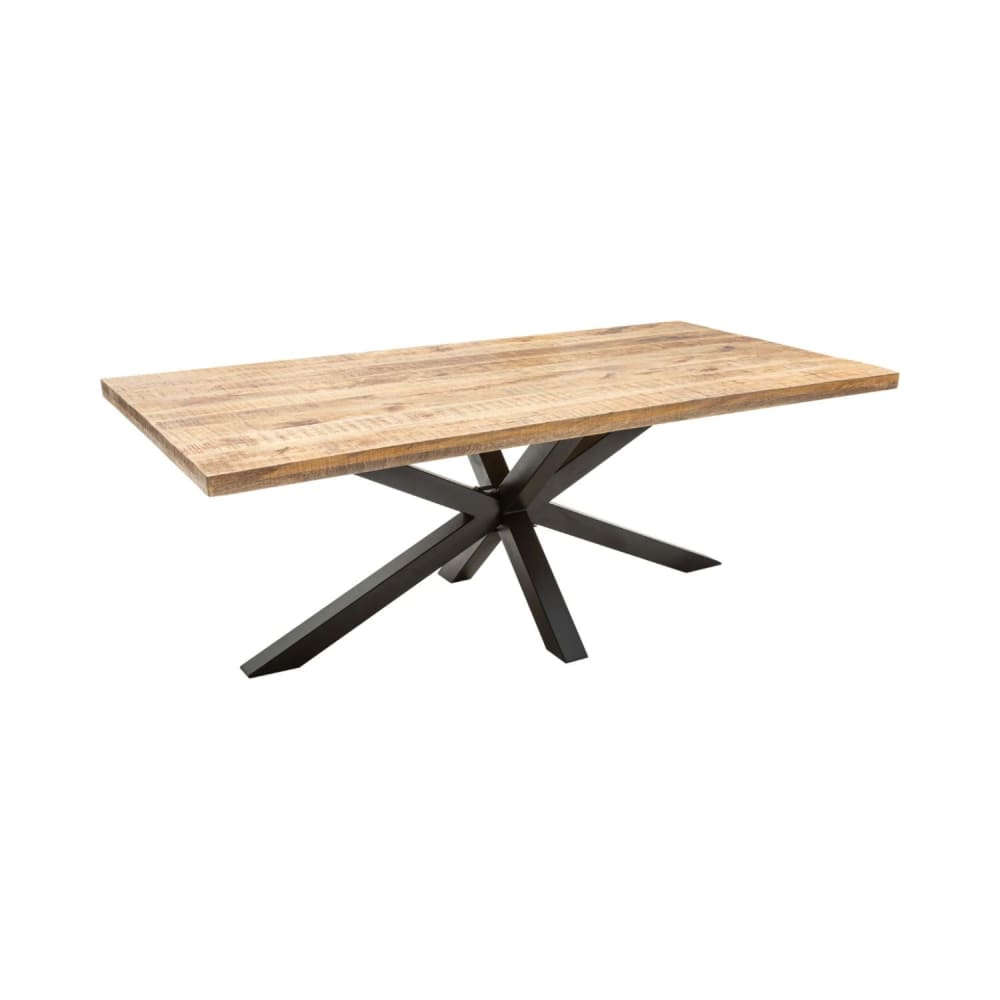 Table rectangulaire en bois de manguier et pieds en fer 200x100cm