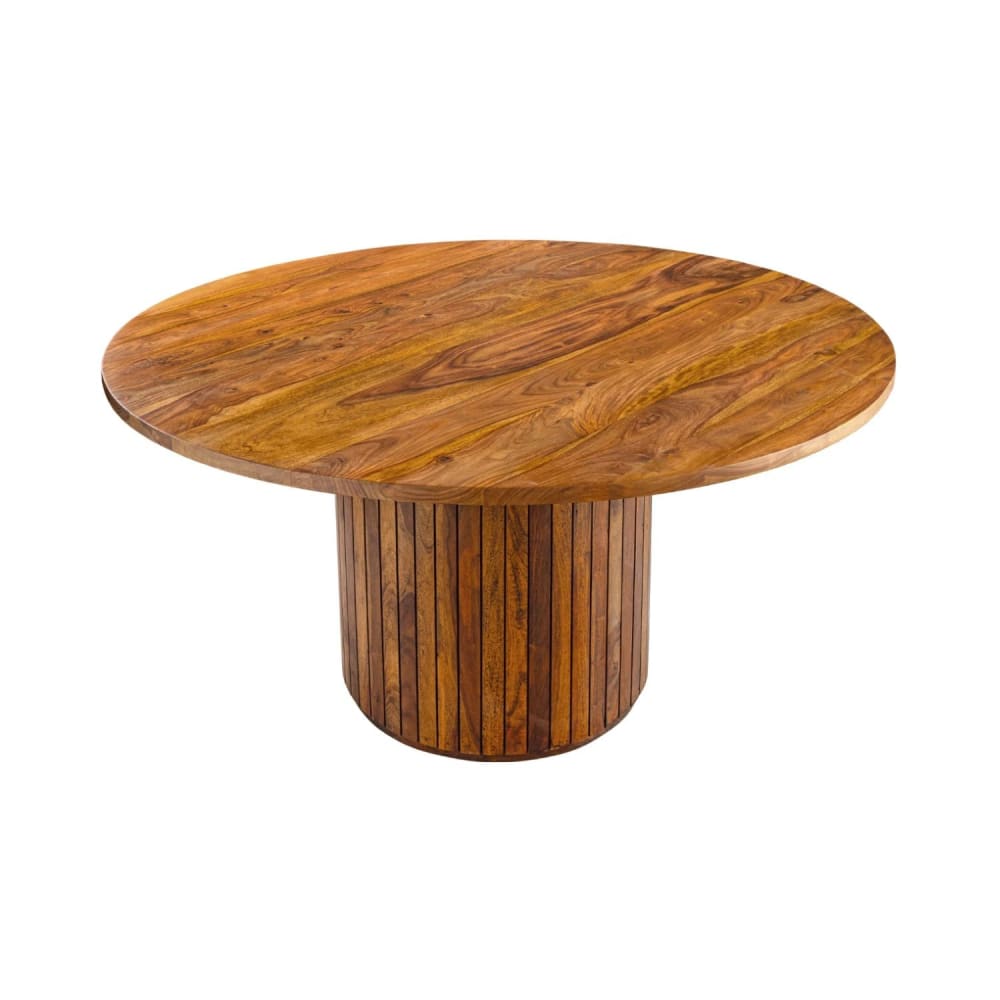 Table ronde en bois massif de sheesham foncé d140cm