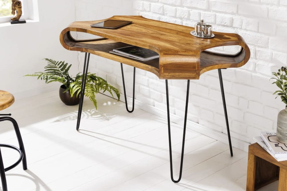 Bureau 1 niche en sheesham massif 120cm