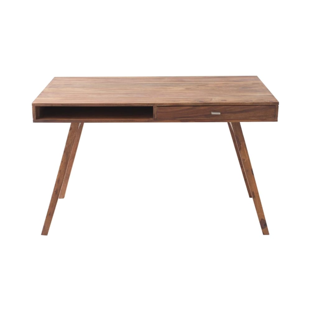 Bureau 1 tiroir, 1 niche en sheesham massif 117cm Bureau 1 tiroir, 1 niche en sheesham massif 117cm
