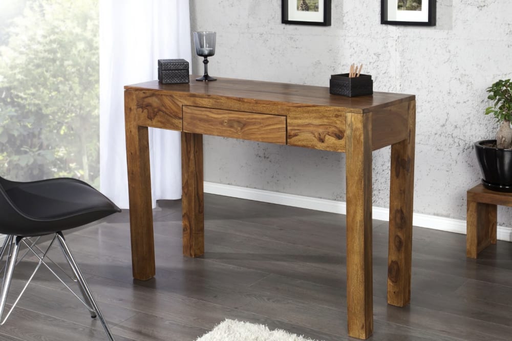 Bureau 1 tiroir en sheesham massif 100cm
