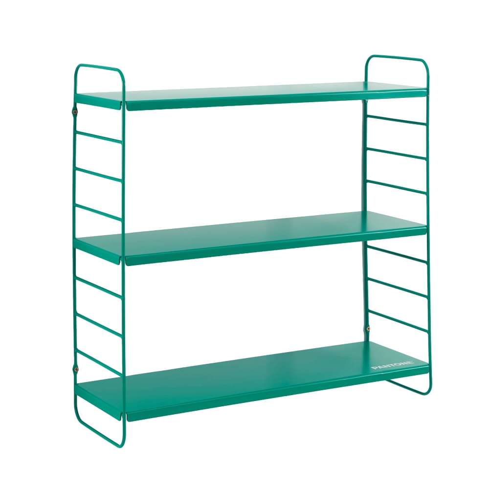 Etagère murale 3 niveaux métal vert émeraude 60,5x20cm
