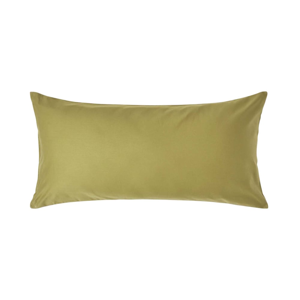 Taie d'oreiller en satin de coton égyptien vert olive 40x80 cm