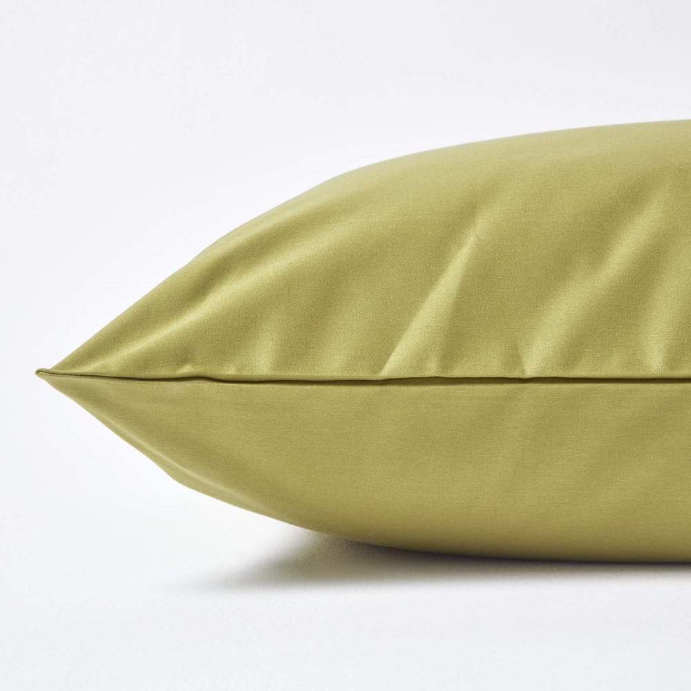 Taie d'oreiller en satin de coton égyptien vert olive 40x80 cm — vue 3