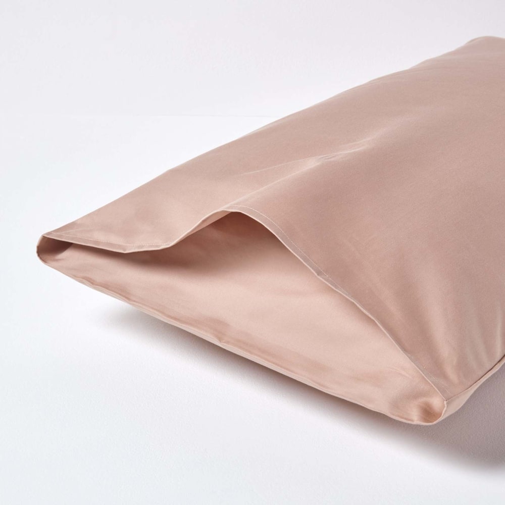 Taie d'oreiller en satin de coton égyptien beige taupe 50x75 cm — vue 4
