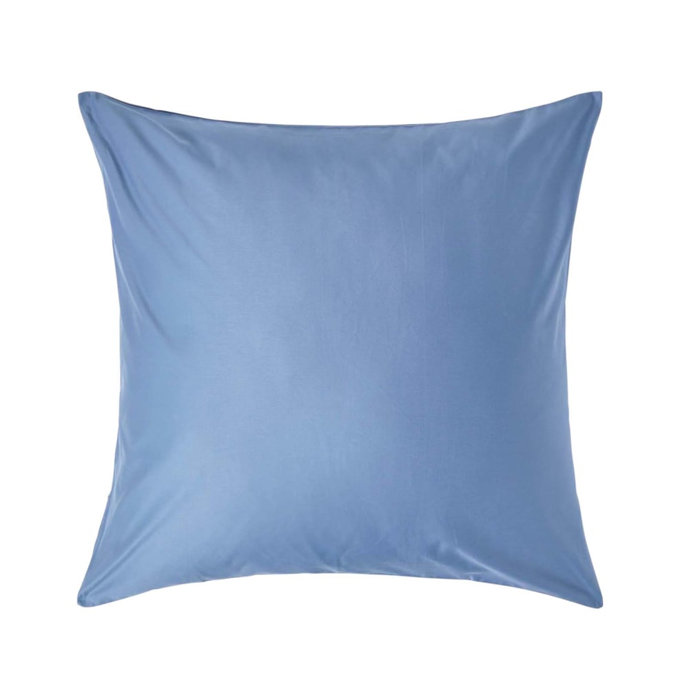 Homescapes Kopfkissenbezug Satin ägyptische Baumwolle Blau 80x80 cm style modern Blau Öko-Tex Zertifikat Baumwolle
