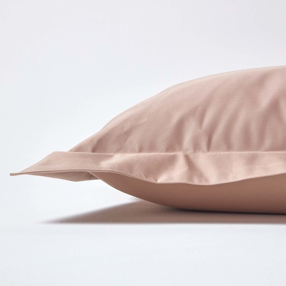 Kissenbezug Stehsaum Satin ägyptische Baumwolle Beige Taupe 50x75