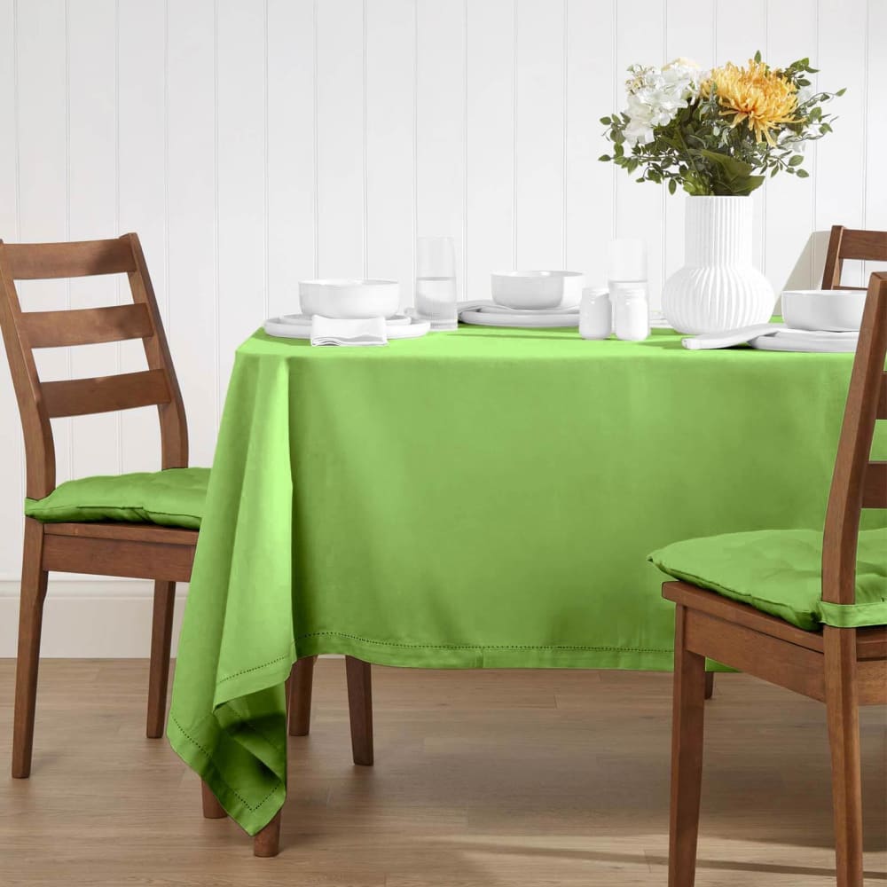 Nappe unie carrée en coton citron vert 137x137 cm