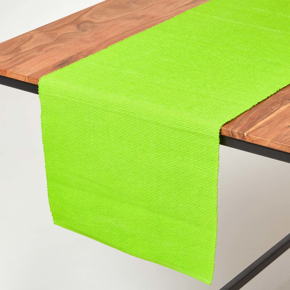 Chemin de table uni en coton citron vert