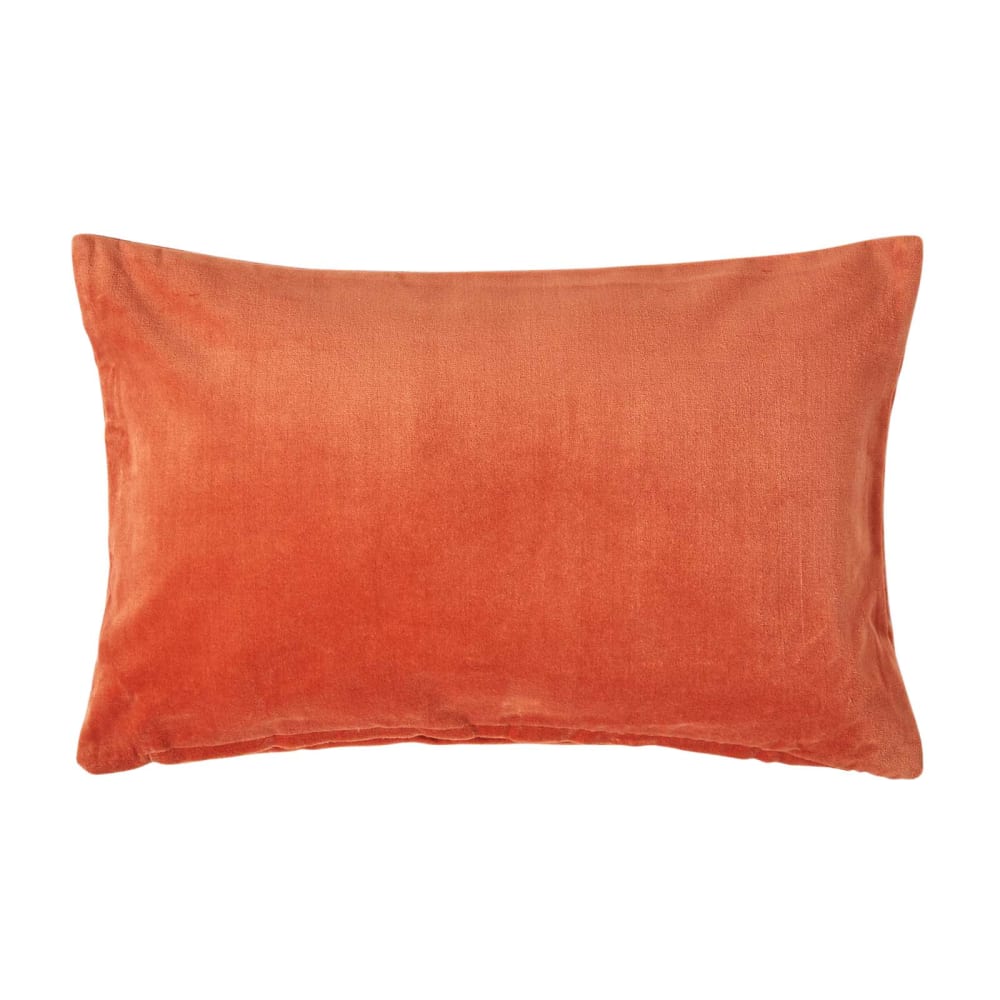 Housse de coussin en velours de coton orange 30x50 cm