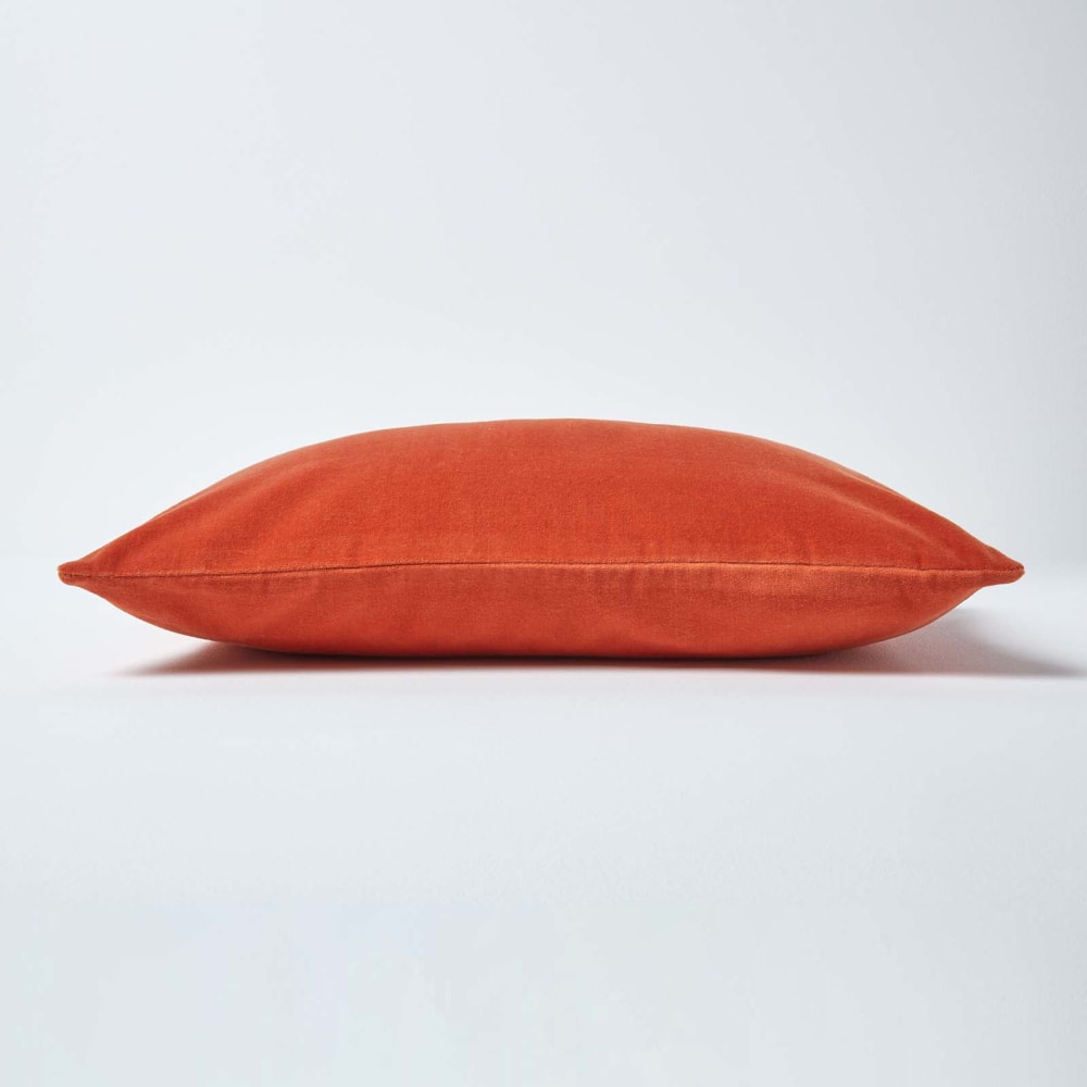 Housse de coussin en velours de coton orange 30x50 cm — vue 3