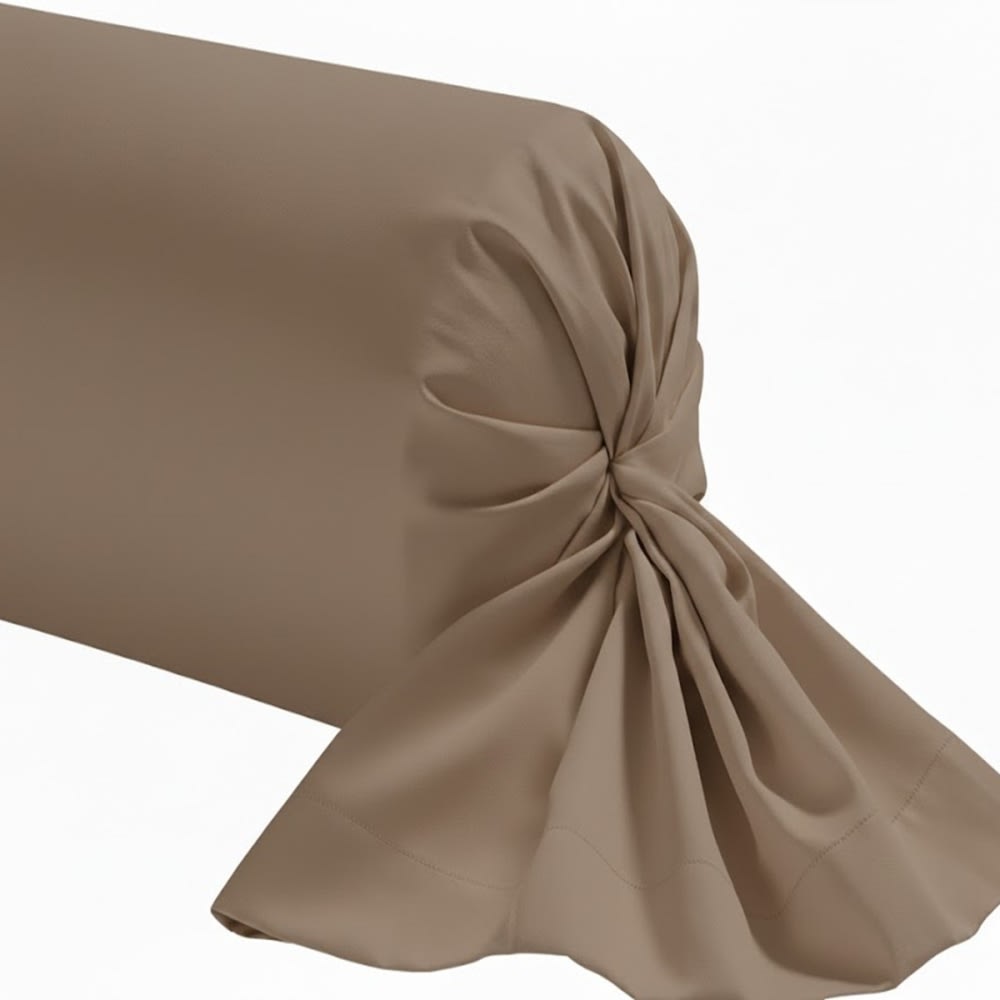 Grande taie de traversin en coton cannelle 45x230 cm Grande taie de traversin en coton cannelle 45x230 cm