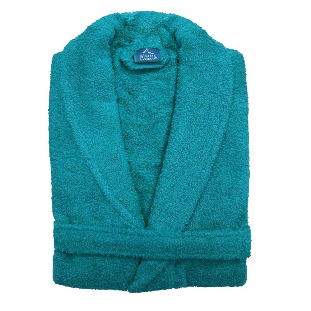 Peignoir de bain mixte à col châle en coton éponge canard Peignoir de bain mixte à col châle en coton éponge canard