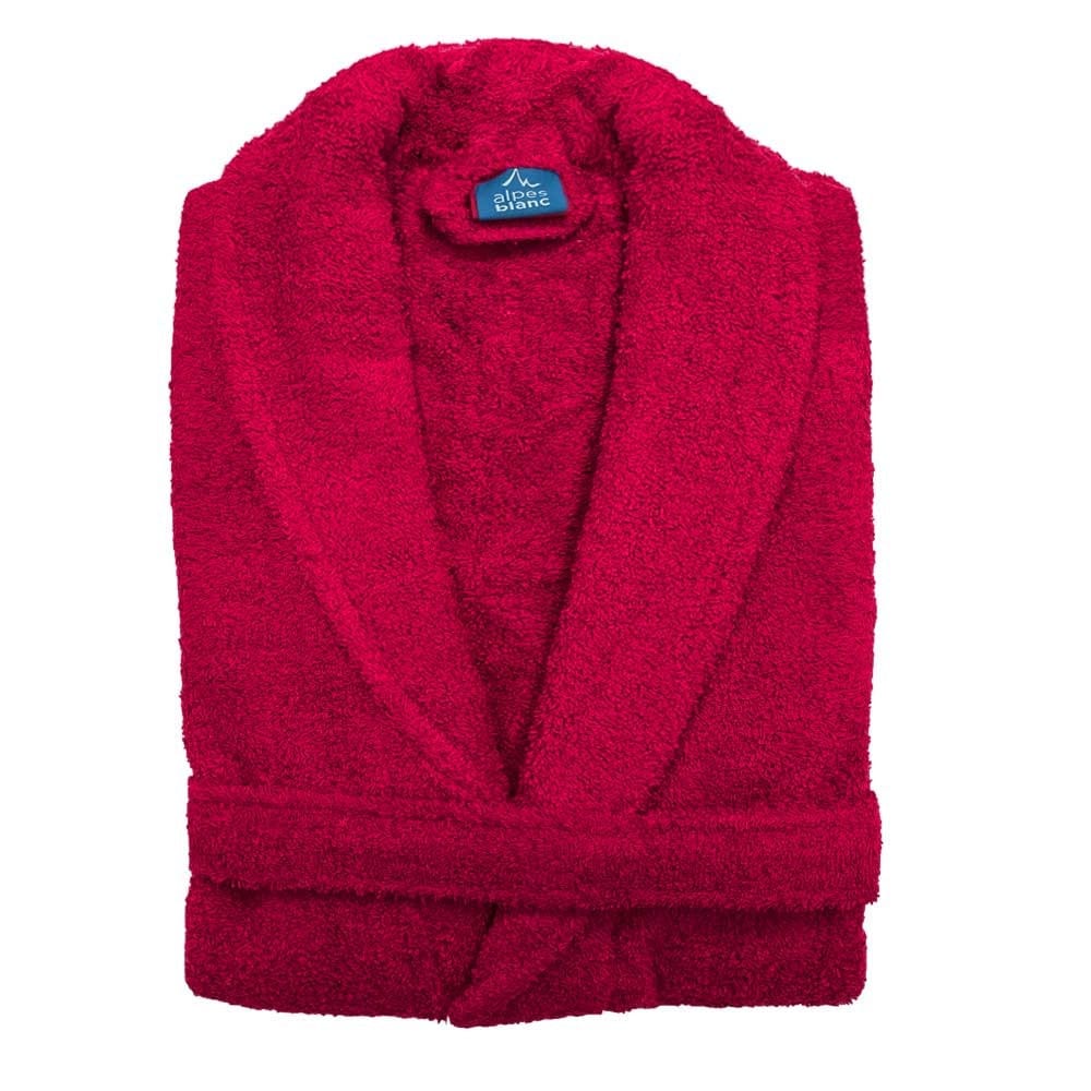 Peignoir de bain mixte à col châle en coton éponge fuchsia Peignoir de bain mixte à col châle en coton éponge fuchsia