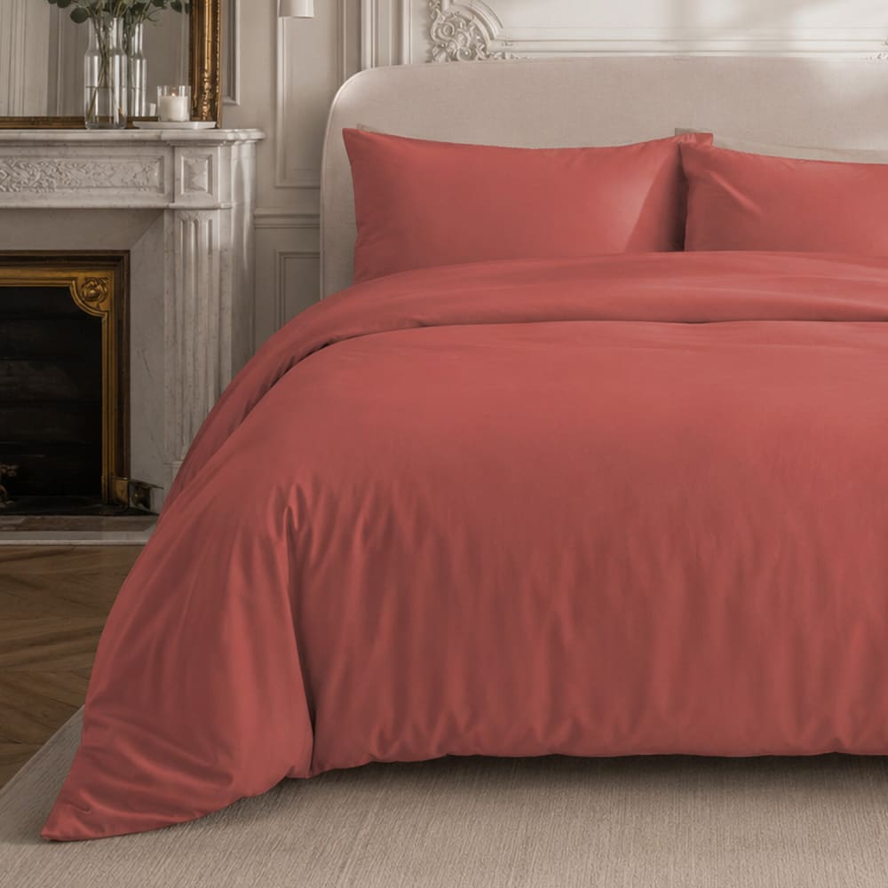 Drap housse percale de coton argile 160x200 cm — vue 4