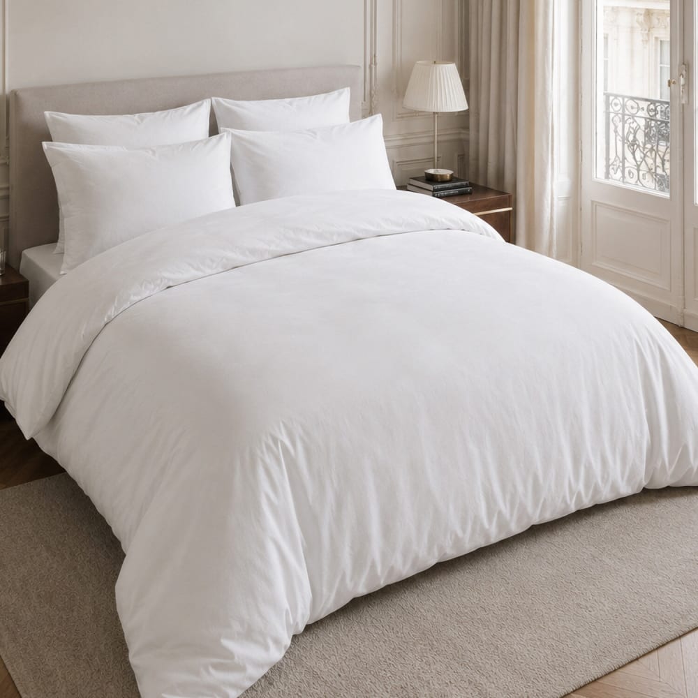 Drap housse percale de coton blanc 180x200 cm — vue 3