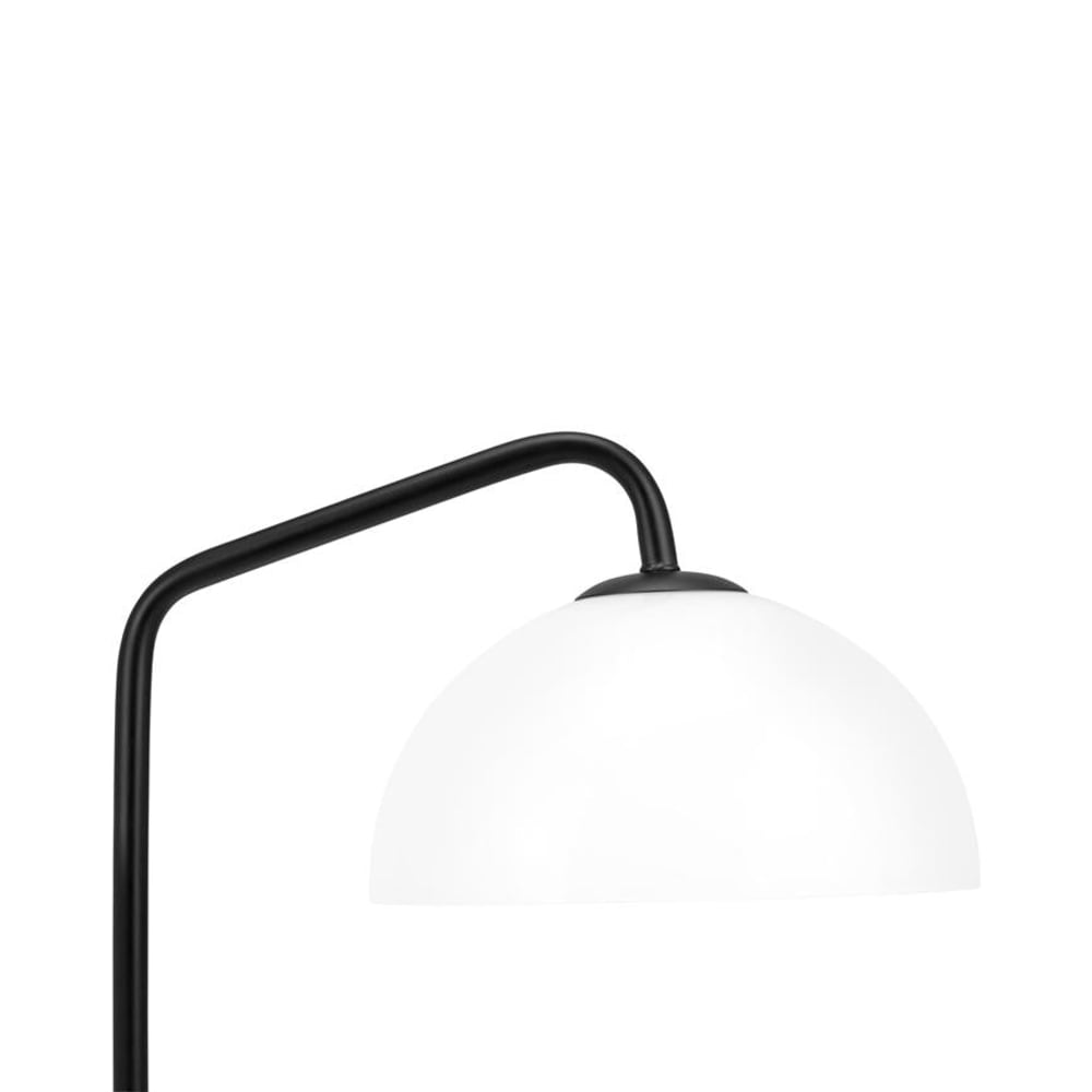 Wandleuchte aus Opalglas und Metall h 43 cm d 21 cm, schwarz -