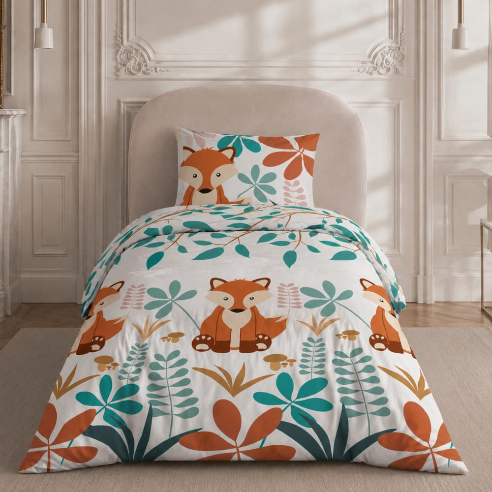 Parure de lit en coton motif géométrique 140x200 cm + 1 taie Parure de lit en coton motif géométrique 140x200 cm + 1 taie