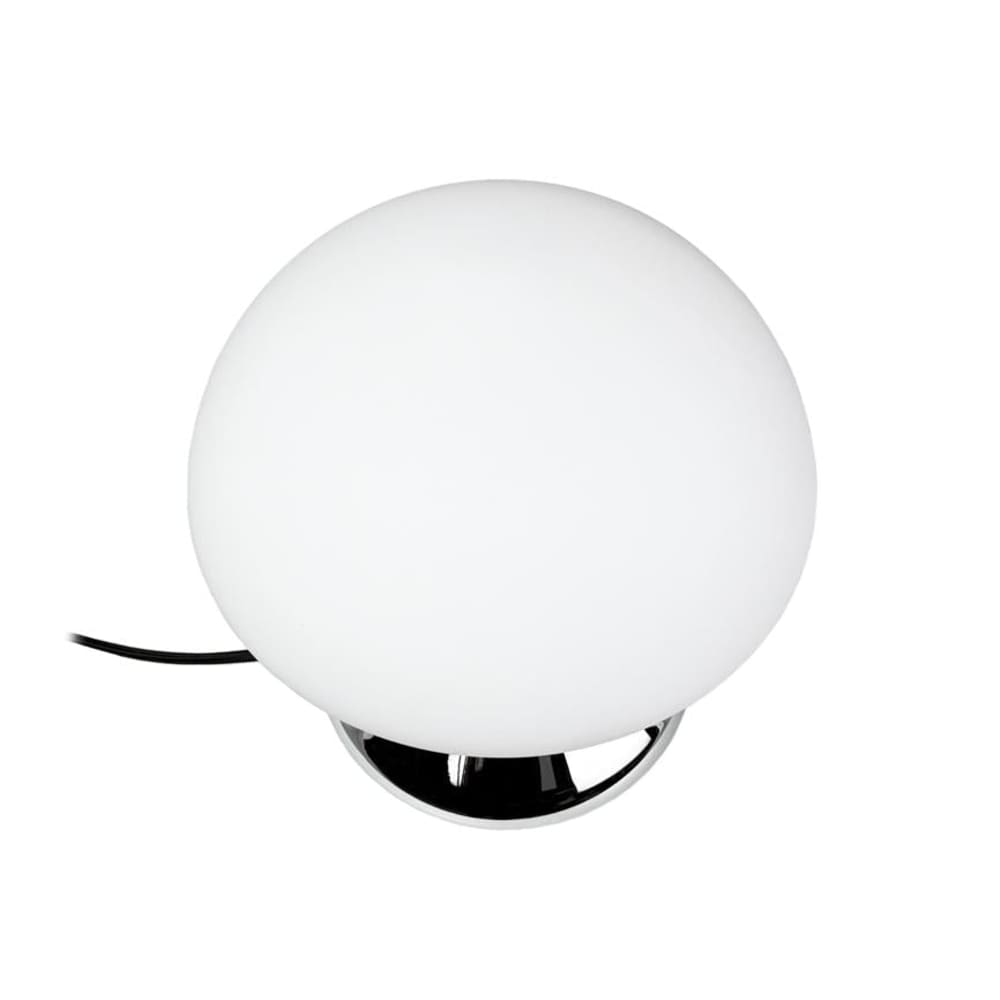 Lampe de table chromée en métal et verre opalin blanc — vue 4