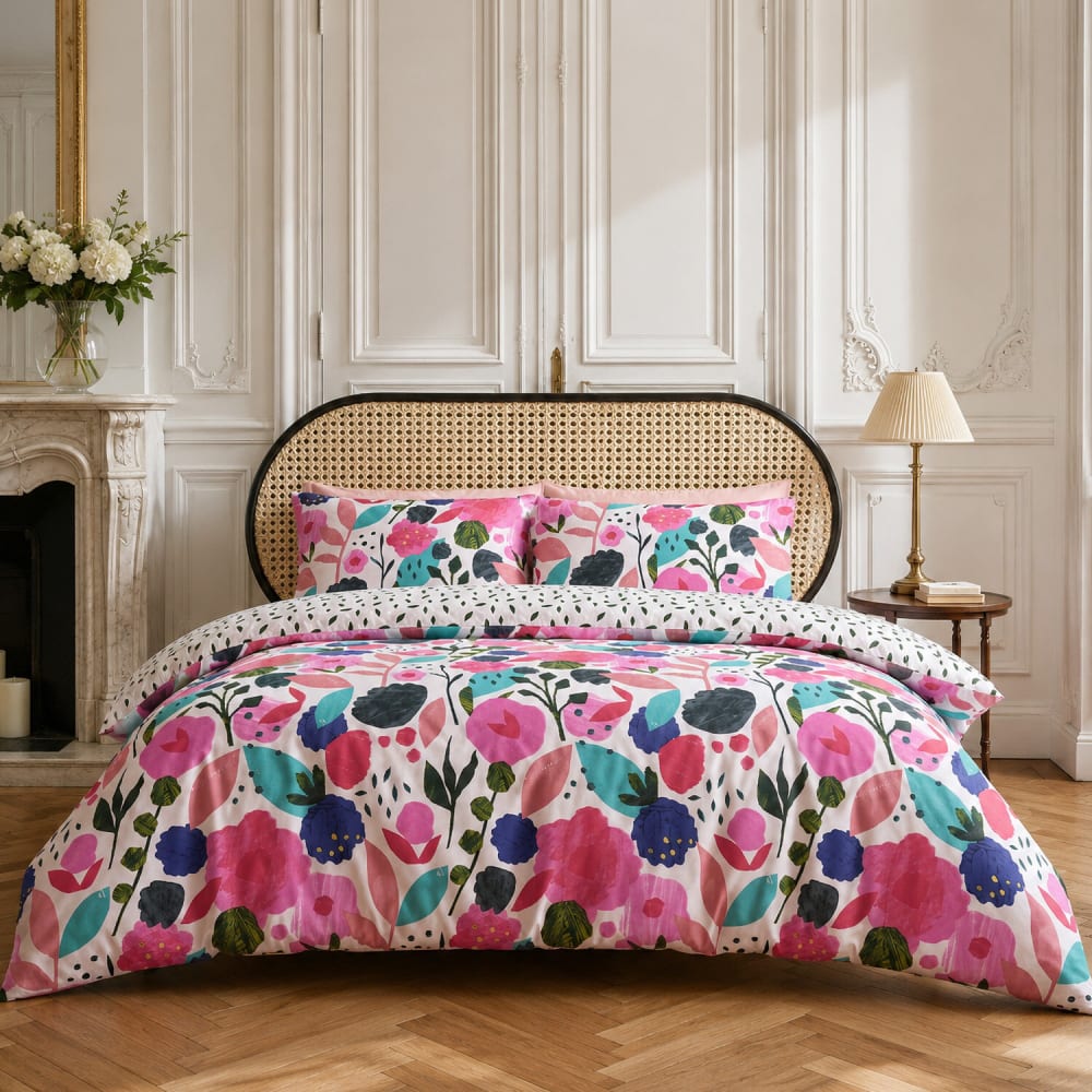 Parure de lit percale de coton floral printemps 240x220 cm — vue 4