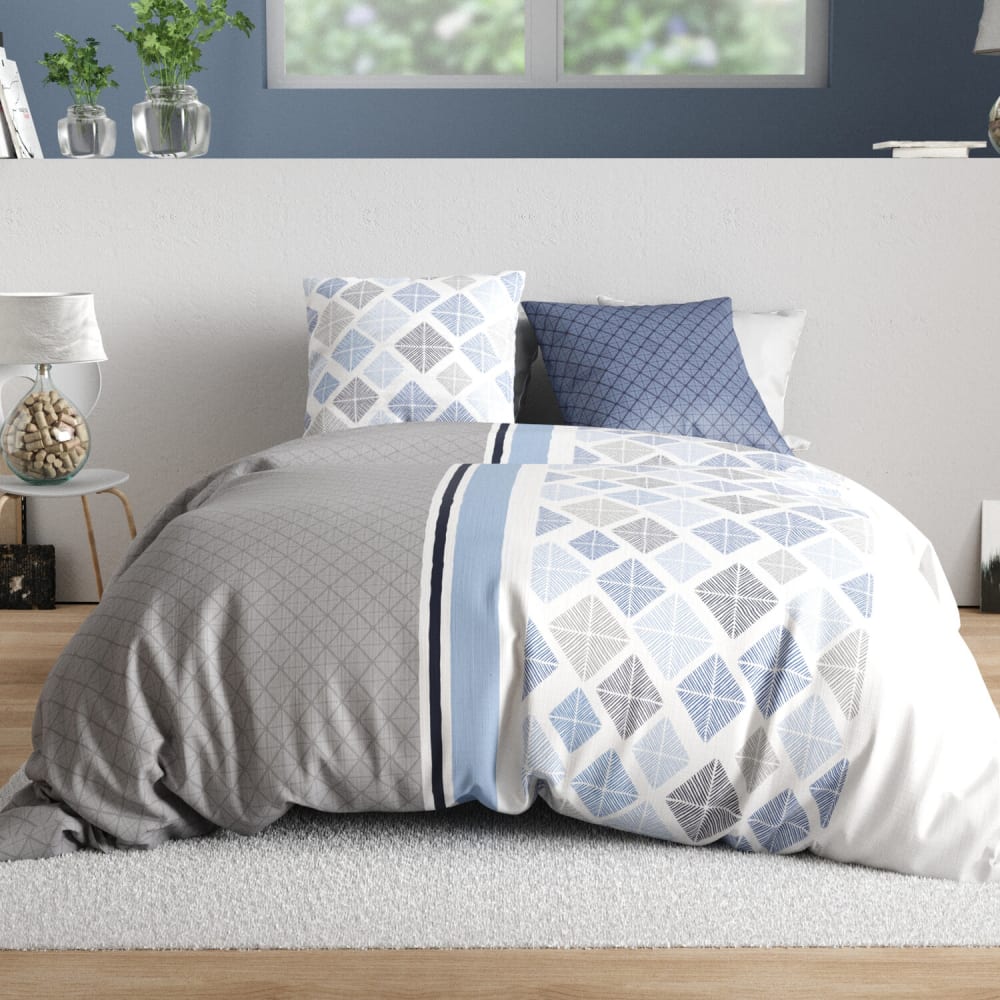 Parure de lit en percale de coton motif losanges 240x220 cm — vue 3