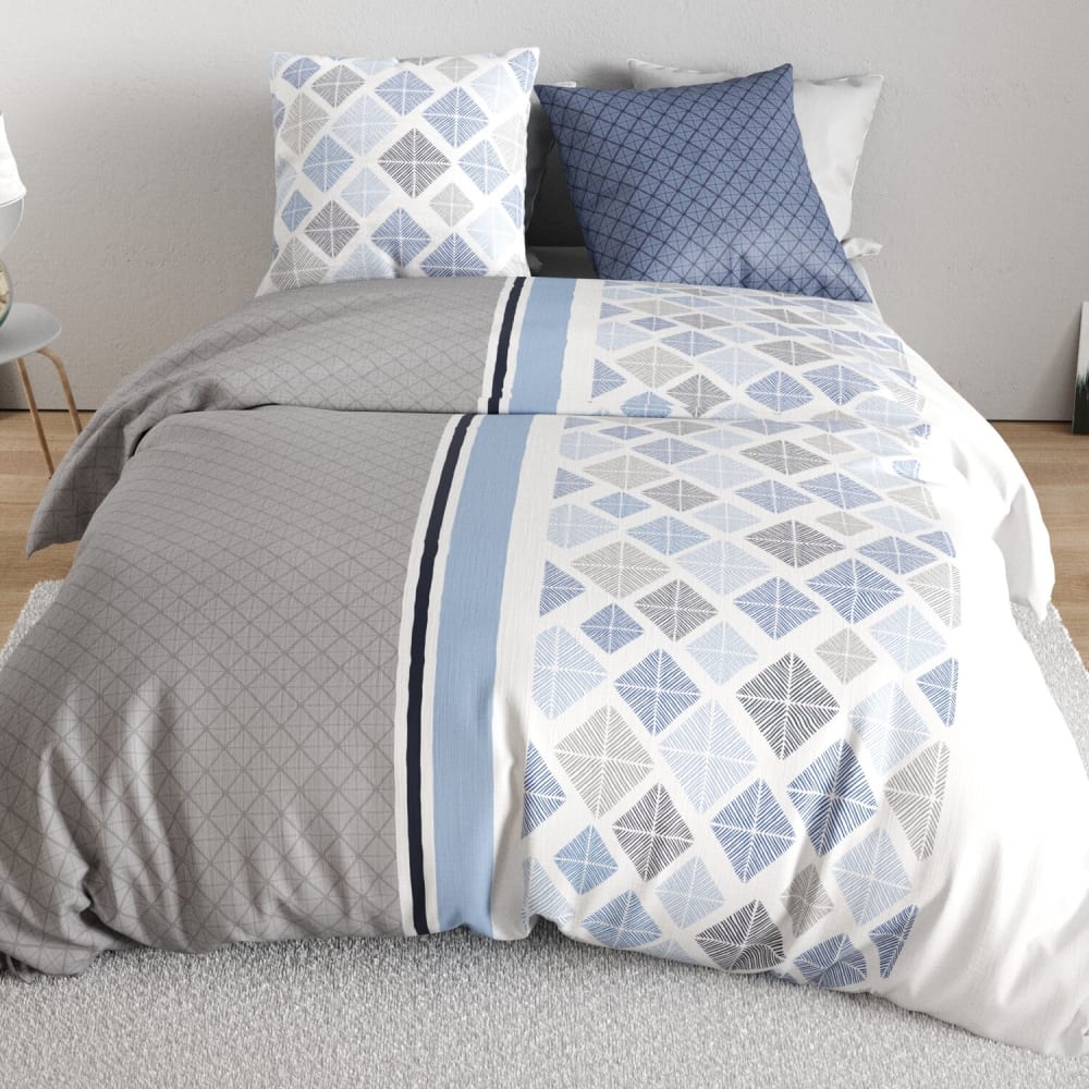Parure de lit en percale de coton motif losanges 240x220 cm — vue 4