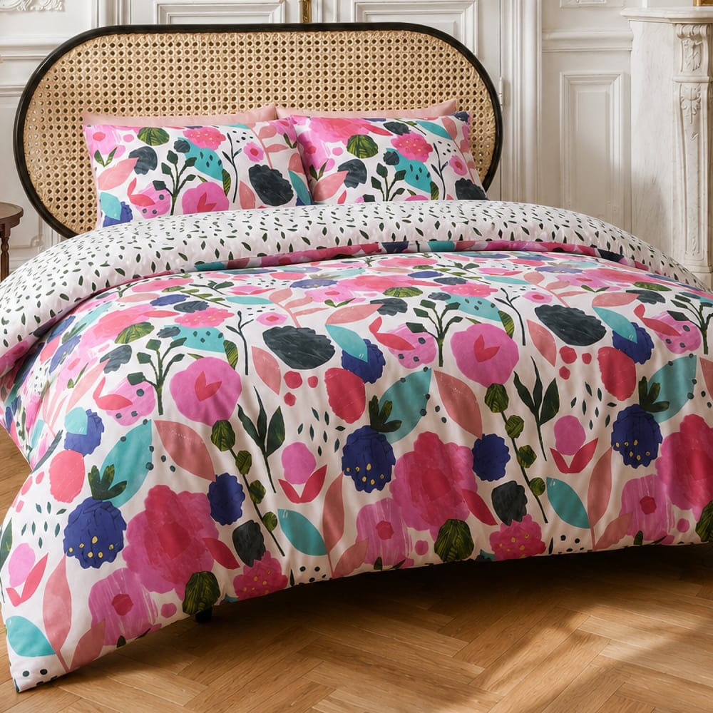 Parure de lit en percale de coton floral printemps 260x240 cm — vue 3