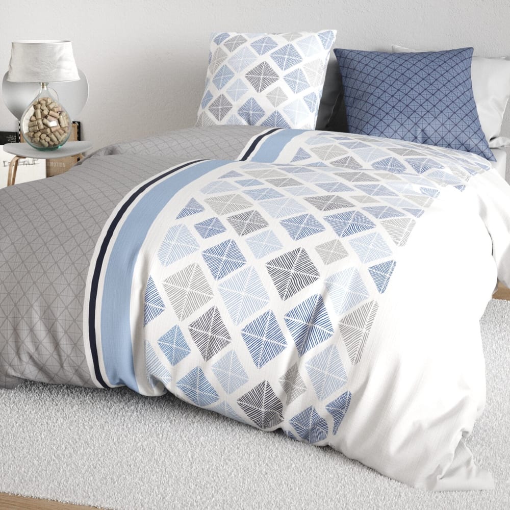 Parure de lit en percale de coton motif losanges 260x240 cm — vue 4